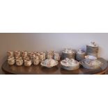 Extensive early 20th Century M. Redon Limoges porcelain tea and dinner service for 12 place