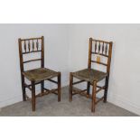 A near pair of 19th century 'Dales' chairs, of traditional form with string seats 91cm