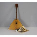A Balalaika musical instrument 80cm together with Dorozhkin [Alexander] Elementary method for the
