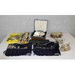 A selection of various silver plated cutlery and flatware (cased and uncased) and a small