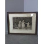 After Isaac Snowman (1874-1969) A Late Victorian/Edwardian print of children, signed in pencil to