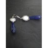 A pair of Lapis Lazuli and mother-of-pearl earrings 6.5cm marked s925