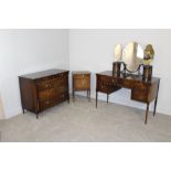 A Mahogany 'Strongbow Furniture' three-piece bedroom suite, comprising a chest of drawers 77cm x