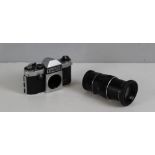 A Praktica PL Noval FX camera body and an Enna Munchen Tele-Ennalyt 1:4.5/240mm lens