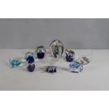 A collection ten Aquatic themed glass paperweights, of Chinese manufacture, the largest 16cm