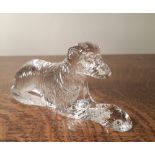 Waterford Crystal 'Irish Wolfhound' paperweight, 12.5cm long, etched mark, good condition