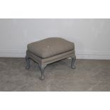 A Parker Knoll feather cushioned foot stool, model number 'P.K 977 C' re-covered and painted grey.