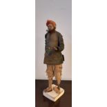 19th Century painted terracotta figure - Berber or Arabic man,