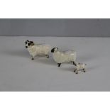 A Beswick sheep family, ram, ewe and lamb (ewe and lamb af)