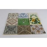 A Minton tile and a selection of other non matching tiles (9)