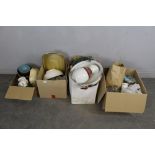 Quantity of miscellaneous china and glass wares including toilet jug and bowls, Stewart table