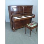 A C.Bechstein Berlin Walnut 'Model A' iron-framed Upright Piano, number 96752, retailed by B.Scott &