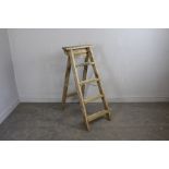 A Pair of pine step ladders 110cm