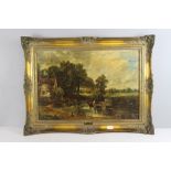 After John Constable 'The Haywain' colour print in moulded gilt frame 60cm x 80cm overall