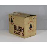 Vintage cardboard packaging for a Bush type DAC 90A radio 28cm x 35cm x 23cm
