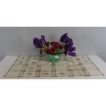 A Sylvac 2249 flower vase 17cm wide and a group of twenty six Pilkington's tiles
