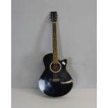 An ebonised 'Boston' acoustic guitar , used condition lacking some strings