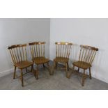 A set of four modern beechwood kitchen chairs 87cm high, seat height 46cm