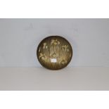 A Japanese cast-brass and Champleve enamel bowl, depicting orchids 24cm