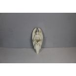 A Parian ware wall mounted angel font, unmarked, damage and repair to font 34cm