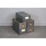 A group of five 'Cope-Chat Business Systems' metal filing drawers 16cm x 21.5cm x 40cm
