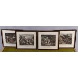 E. Bell after George Morland (1762-1804), set of four coloured reprints, Fox Hunting