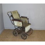 An early - mid 20th century 'Allwin' invalid's metal framed wheel chair 106cm condition commensurate