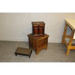 A 19th century pine box, with dummy drawer and shaped integral bracket feet 47cm x 43cm a small