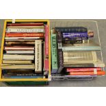 Two boxes of various antique guides and cookery books