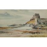 Charles William Adderton (British 11866-1944 watercolour coastal scene, signed lower right 14.5cm
