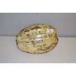 An unusual 'Posted' coconut, painted in white and address to Miss C Richardson, 82 Windebrowe Ave,