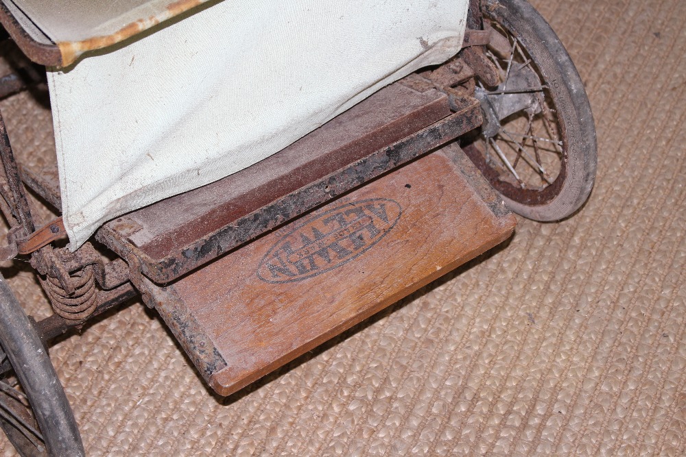 An early - mid 20th century 'Allwin' invalid's metal framed wheel chair 106cm condition commensurate - Image 2 of 4
