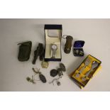 A Gent's Festina wristwatch (boxed) a miniature brass miners lamp, and aselection of miscellaneous