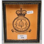 A small coppered RAF Squadron 10 10 plaque, Hogarth type frame 18cmx 15cm good condition.