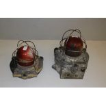Two MEDC (Pinxton) marine warning lights/beacons, type FL4 No 3, as found.