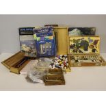 A selection of artists materials, including Windsor & Newton, stamping set, oil paints, various.