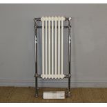 A modern chromed and painted radiator, in the antique style 112cm x 53cm some minor scratches to top