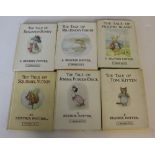 Potter [Beatrix] six Peter Rabbit books, printed by F.Warne & Co Ltd, five with dust jackets.