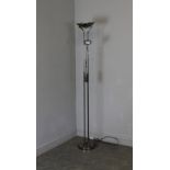 A modern chrome effect uplighting standard lamp 177cm goof condition.