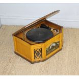 A 'Steepletone' vintage radio design compact disc, turntable, radio, cassette player the oak