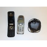 A Nokia 6310i mobile phone with charger (used condition, together with a LG flip phone, used