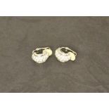 A pair of silver-coloured metal crystal set clip-on earrings, marked Swarovski