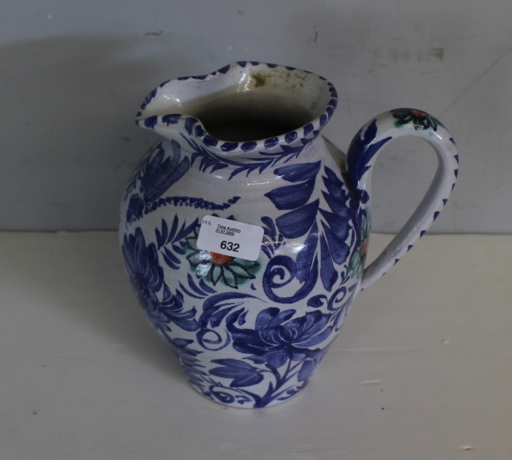 A Wetheriggs Pottery water jug, decorated with foliate and butterfly design, stamped to base 24cm - Image 3 of 4