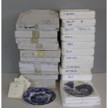 A selection of Danbury Mint Delft design collector's plates and a selection of Wedgwood blue and