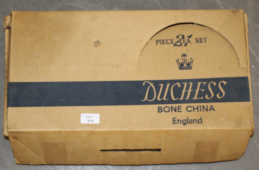 A Duchess Bone China rose design tea set, in original cardboard box, generally good condition.