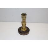 WWI Trench Art brass and steel candlestick formed from various ordnance, 15cm high