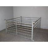 A group of four galvanised sheep hurdles, 97cm x 183cm good condition.