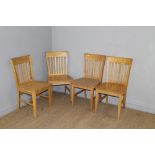 A set of four imported beechwood style kitchen chairs 88cm sold with a set of six Swedish 'Olga'