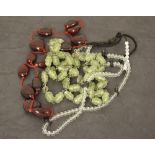 Three costume jewellery bead necklaces