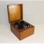 A mahogany cased 'Non-Reactive slide wire' tester by H.W Sullivan, serial number 1795/1953 25cm x